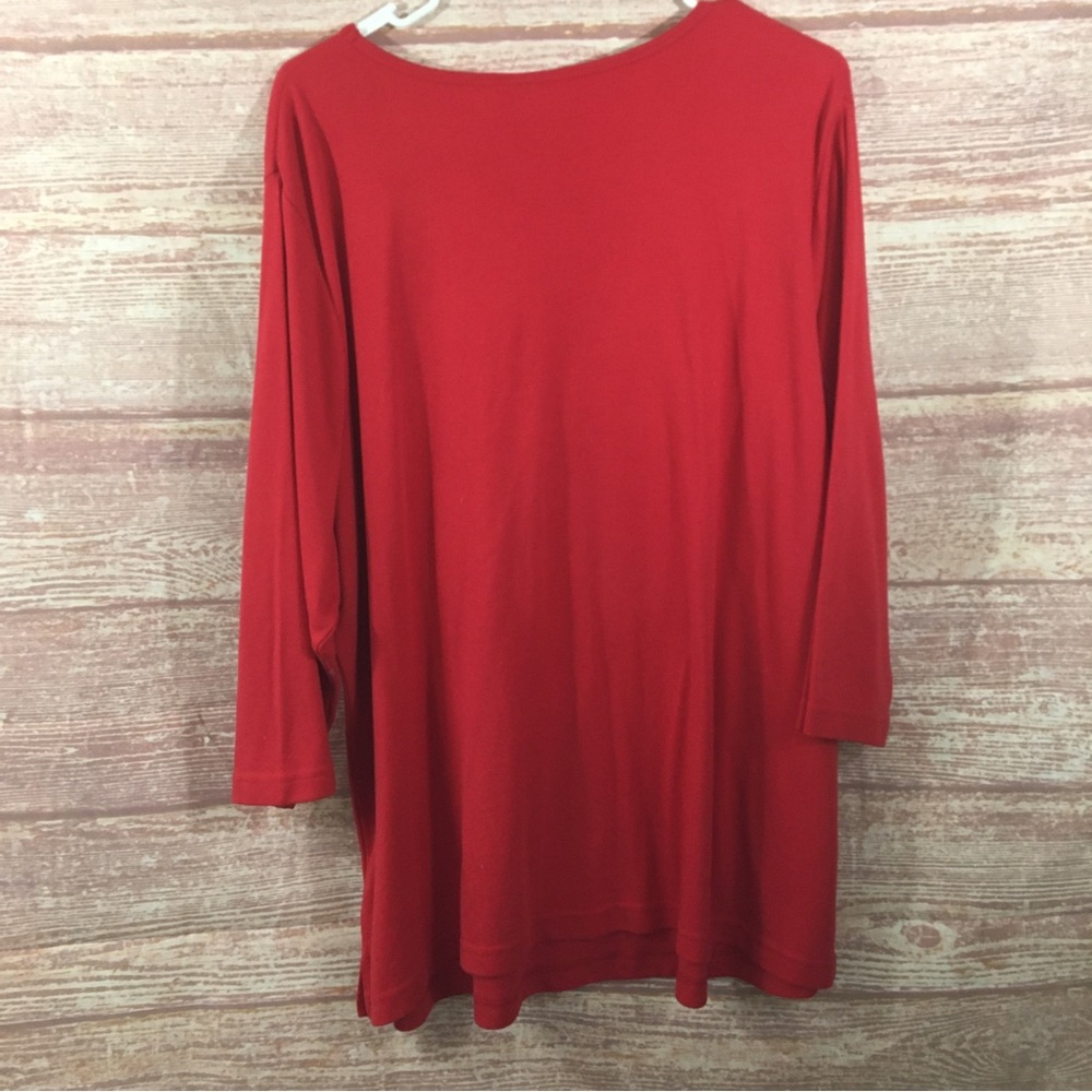 Quacker Factory Red Snowflake Top - image 5